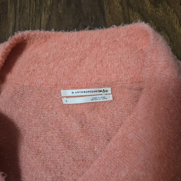 Anthropologie Super Soft Small Batwing Oversized Knit Sweater Salmon Pink - Picture 6 of 12
